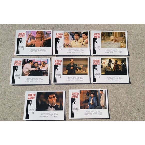 SCARFACE 1983 Movie Original 8x11 Lobby Cards Set‎ of 8 Al Pacino Vintage - Picture 1 of 15